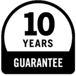 Απεικονίζεται ένα σήμα 10 year guarantee